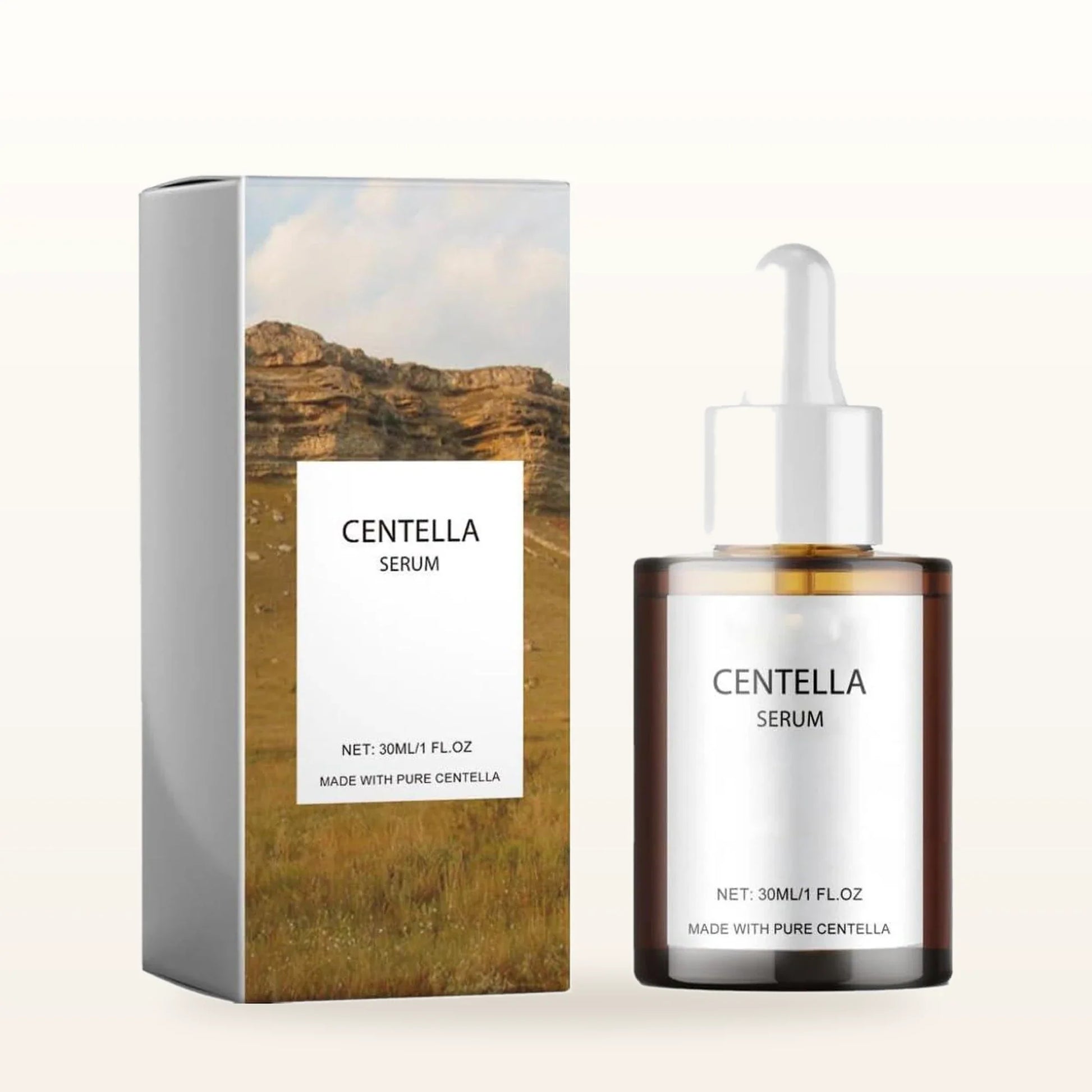 First Step, solución facial multiefectos Centella Asiática sobre fondo marfil cálido