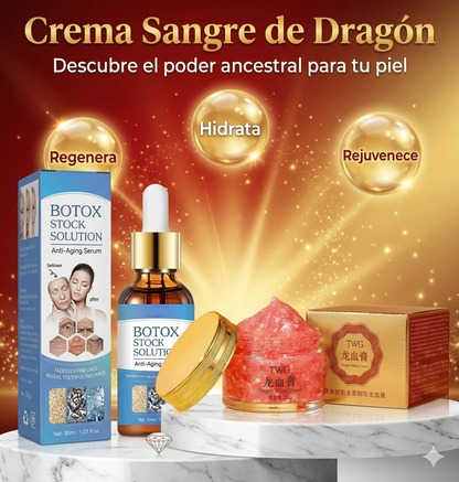 Rejuvenece en 2 pasos: Sangre de Dragón y Sérum (Efecto tipo Botox)
