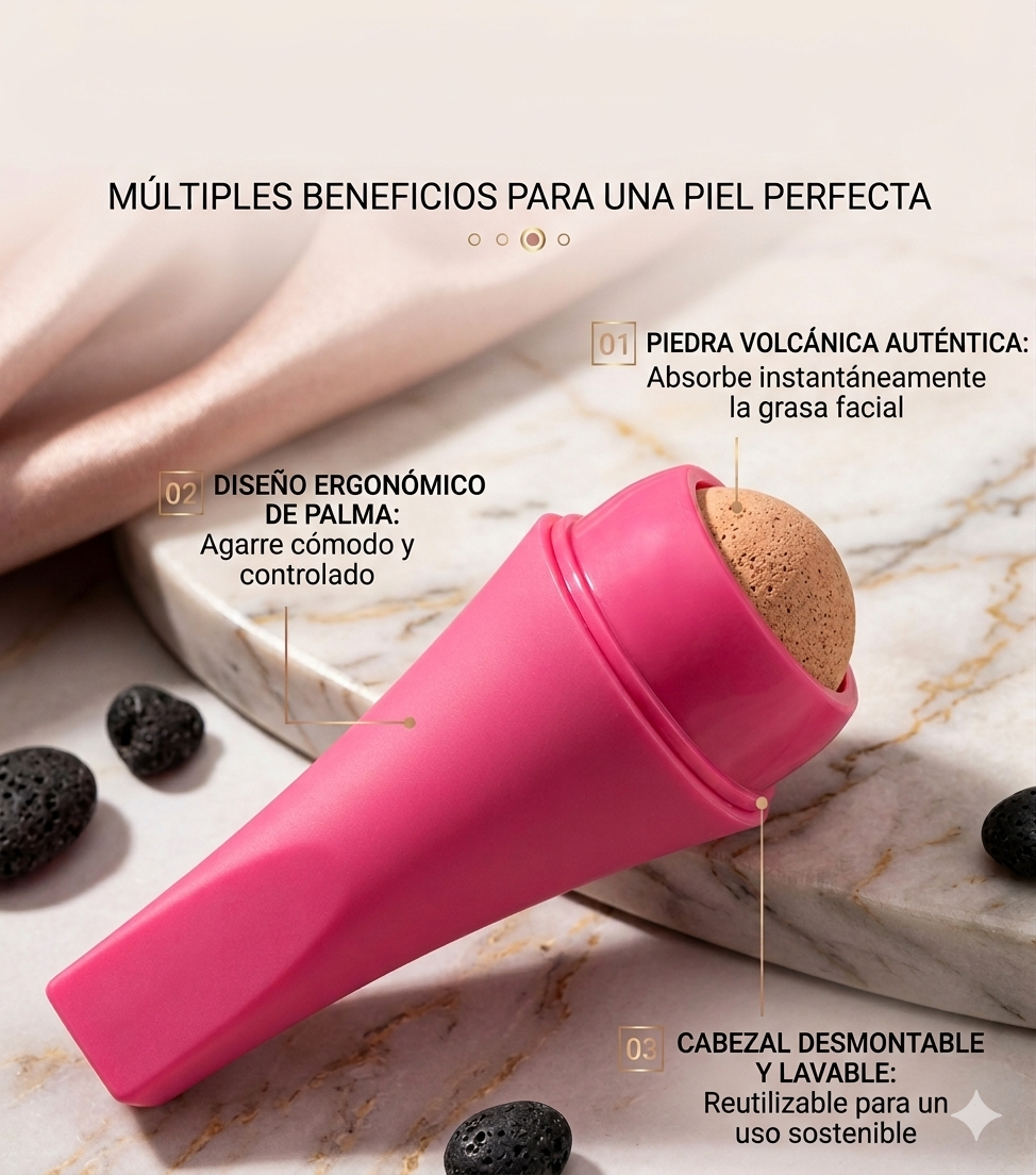 LavaMatte™ – Pack Volcánico Rodillo y Sérum contra Brillo y Grasa Facial